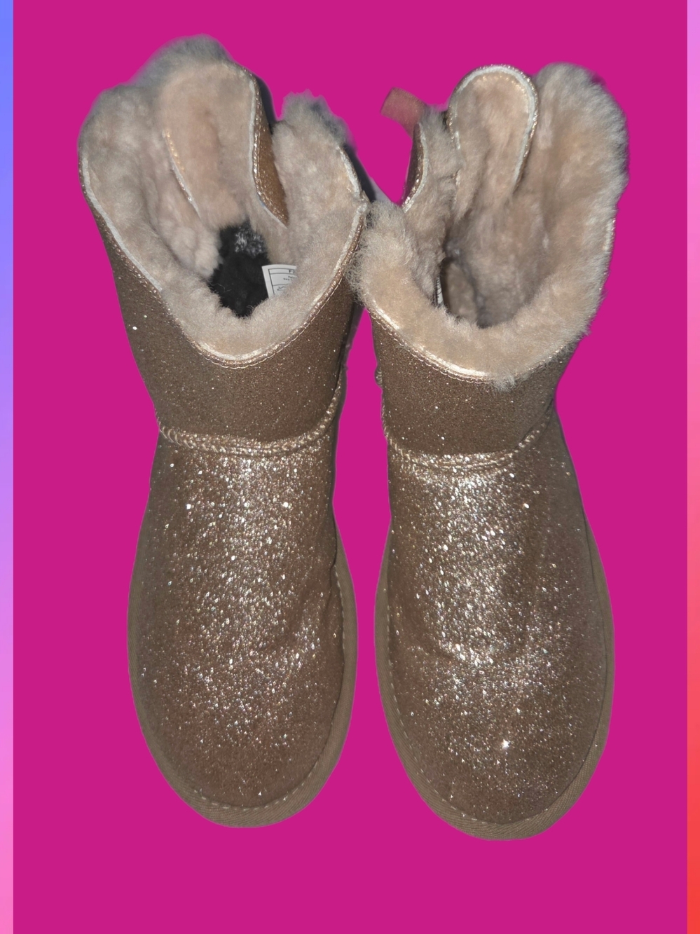 UGG MINI BAILEY BOW SPARKLE GLITTERY BOOTS SIZE 9